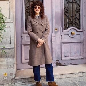 Sandro Wool Tweed Women’s Peacoat